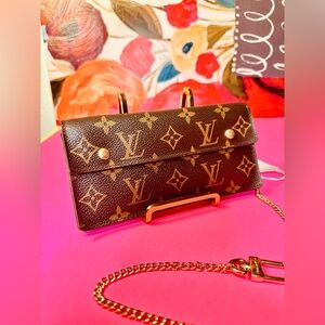 Louis Vuitton Brown and Gold Monogram Clutch